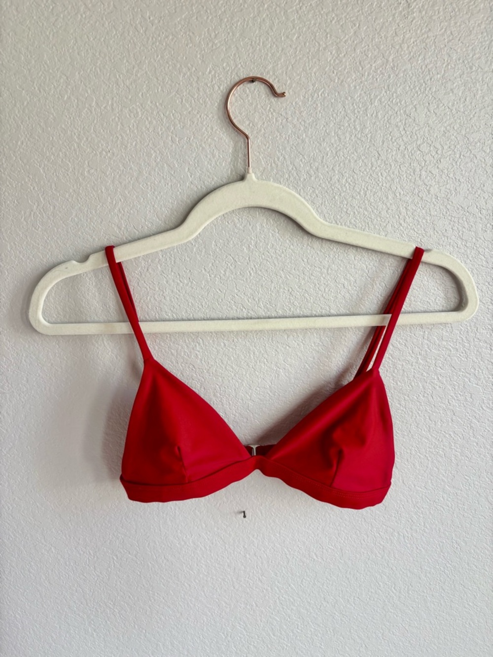 Classic Red Triangle Swim Bikini Top with Adjustable Straps